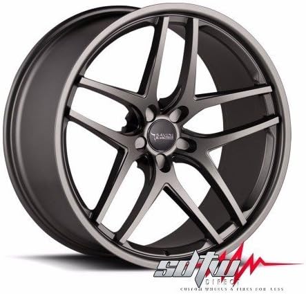 22" Savini Black di Forza BM7 Concave Rims Wheels Titanium Finish