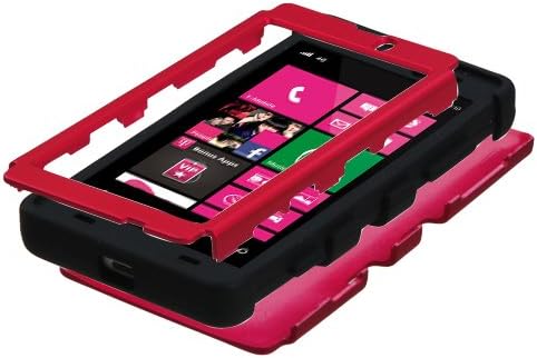 For NOKIA LUMIA 520 TUFF CASE HYBRID 3-LAYER COMBO PHONE COVER RUGGED PROTECTOR SOFT SKIN HARD CASE + (PHONELICIOUS)TM STYLUS (Red / Black Tuff)