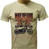 Way Of Life Motorcycle T-shirt, Live Free Ride Hard Chopper T-shirts, Biker T-shirts