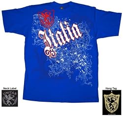 FC Football Club Soccer Italia Unitas Fleur Italy Blue T-shirt Tee