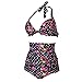 Cocoship Floral Polka Vintage High Waisted Bikini Swimsuits Swimwear(FBA)