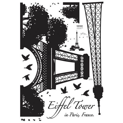 Easy Instant Decoration Wall Sticker Decal - Eiffel Tower Silhouette