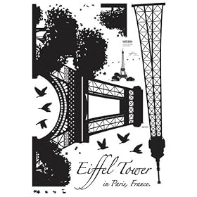 Easy Instant Decoration Wall Sticker Decal - Eiffel Tower Silhouette