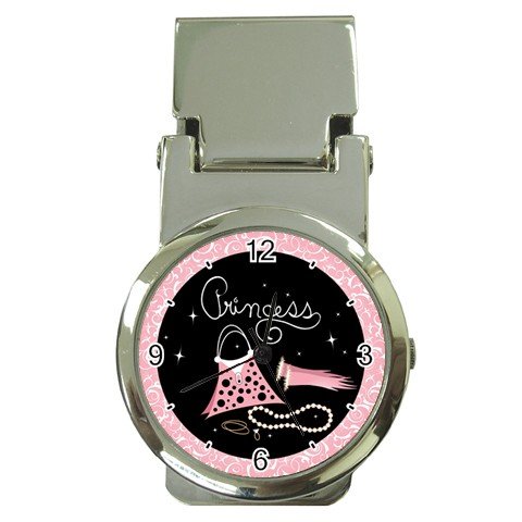Money Clip Watch of Princess Accessories (Purse, Gloves, Pearl Necklace, Beautiful, Cartoon, Disney, Barbie, Fairy, Island, Magical, Belle, Cinderella, Costume, Doll, Wedding)
