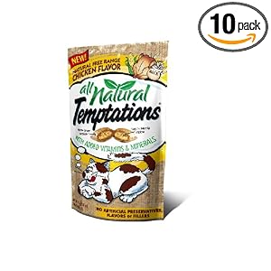 All Natural Temptations Free Range Chicken Flavor Treats for Cats, 5.29-Ounce Pouches... by All Natural Temptations