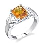 Sterling Silver 2.00 cts Radiant Cut Citrine Ring Size 7