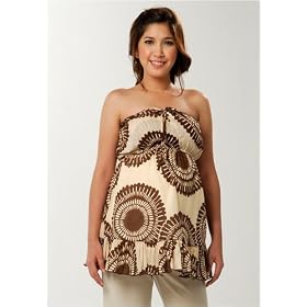 Women's Lauren Kiyomi Printed Voile Strapless Top (Maternity) - More Colors Available