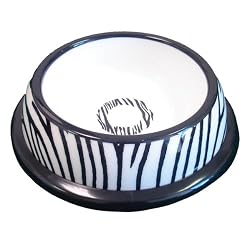 PawProof Small Designer Pet Bowl, Safari Collection, Zebra