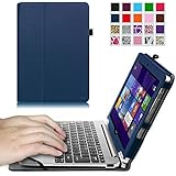 Fintie Acer Aspire Switch 10 SW5 Folio Case, 2-in-1 Premium Vegan Leather Keyboard Portfolio Stand Cover For Acer Aspire Switch 10 SW5 (SW5-012 / SW5-011) 10.1-Inch Tablet PC, Navy