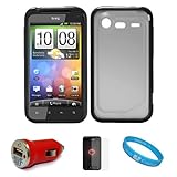 Durable Crystal Hard Case Cover with Black Rubberized TPU Silicone Skin Edg ....