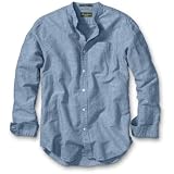 Eddie Bauer Relaxed Fit Band Linen Collar Shirt