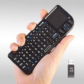 2.4GHz Tiny Wireless Keyboard (Built-in TouchPad/Laser Pointer) - Black