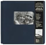 Westrim Renaissance Cloth Strap Hinge Album, 12-Inch-by-12-Inch, Navy with 11-Sheets