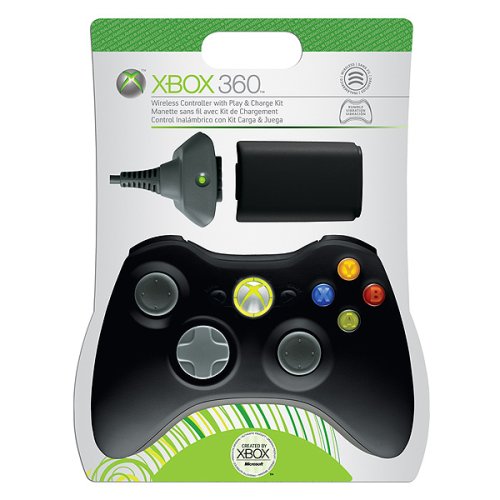 Xbox 360 Play & Charge Kit with Black Controller
