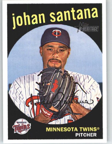 2008 Topps Heritage #201 Johan Santana Twins (201A) - Minnesota Twins (Baseball Cards)