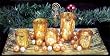 9-Piece Gold Toned Glass Christmas Votive Candle "Garden" Set