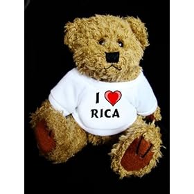 Teddy Bear with I Love Rica t-shirt