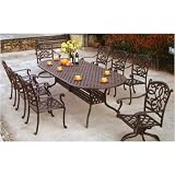 Darlee Santa Monica 102 Inch Cast Aluminum Dining Set With Cushions