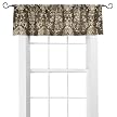 Home Damask Window Valance Black/Cr 15"
