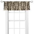 Home Damask Window Valance Black/Cr 15"