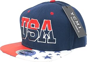Cool Kings ® Hip Pop Collection Edition Letter USA Dark Blue Snapback Cap Hat for Men Baseball Cap