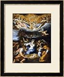 The Adoration of the Shepherds, French School Framed Art Poster Print by Annibale Carracci, 27x33