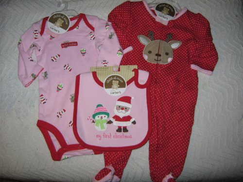 Carter's Baby Girl's My First Christmas 3 Piece Set