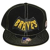 ATLANTA BRAVES FLAT BILL FIT HAT BLACK BATMAN 7 5/8 NEW