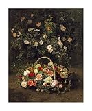 Roses In a Basket Beside a Rose Bush by Johan Laurents Jensen 21.75X26.00. Art Poster Print 518ozWXioCL. SL160 Roses In a Basket Beside a Rose Bush by Johan Laurents Jensen 21.75X26.00. Art Poster Print