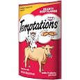 Whiskas Temptations Hearty Beef FlavourTreats for Cats, 3-Ounce Pouches (Pack of 12)
