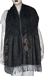 Wool Long Scarf Winter Fashion Handcrafted Items Clothes from India 28 x 72 inches (jstl255)