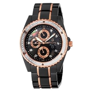 Bulova Men’s 98E102 Marine Star Diamond Case Bracelet Mother of Pear Dial Watch