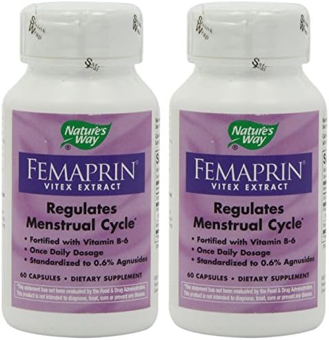 Femaprin Vitex Extract - Nature's Way - Regulates Menstrual Cycle - 60 Capsules - Pack of 2