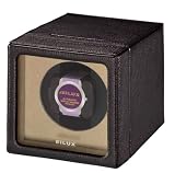Eilux Single Automatic Watch Winder Case Genuine Top-grain Cowhide Black Leather
