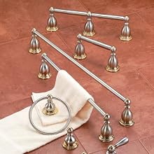 American Standard 8040.232.228 Prairie Field Double Toilet Paper Holder, Polished Chrome with Brass Accents