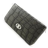 Wallet + checkbook holder zip "Hexagona" taupe croc.