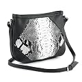 Small Snakeskin Fashion Cross Body / Shoulder Bag Black & White