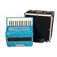 Barcelona Full-Size 30 Key Piano Styled Accordion - Blue with Free Locking Case