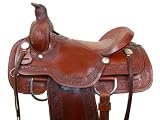 MacPherson Tooled Roping Saddle with inlaid