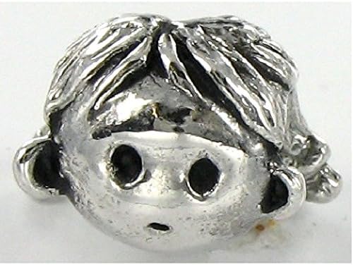 Quiges Beads Charms Silver Plated Boy Face Charm Bead for Pandora/Troll/Chamilia/European Beads