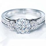 14k White Gold Round Diamond Ladies Bridal 3 Stone Semi mount Engagement Ring (0.60 cttw, G-H Color, I1-I2 Clarity) Center not included