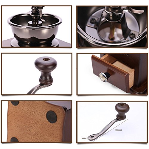 ReaLegend Wooden Manual Coffee Grinder Vintage Style Hand Coffee Mill