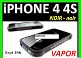 PlaneteMobile - ETUI COQUE HOUSSE VAPOR BUMPER NOIR iPHONE 4 4S ALUMINIUM ELEMENT CASE ALU