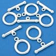 5 Sets Real Silver Plated Toggle Clasp Jewelry 12.5mm