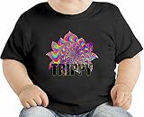 Trippy Psychedelic Lotus オーガニックベビーTシャツ 3-6 Months