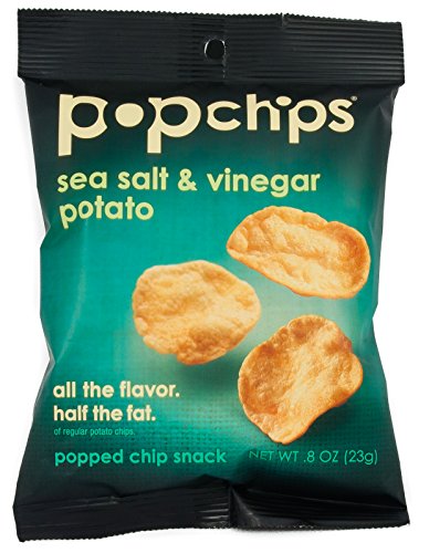 Popchips Sea Salt & Vinegar Chips, 0.8 Oz (Pack of 8)
