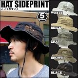 帽子 サファリハットサイドプリント