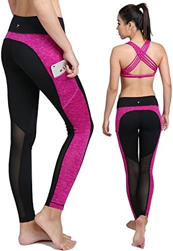 AiSung Women's Tights High Elastic Soft, Air Mesh Fabric Yoga Running Workout Leggings Pants