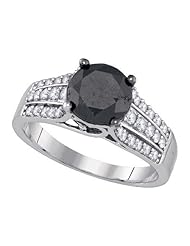 2.54CTW BLACK DIAMOND 2.07CT-CRD BRIDAL RING