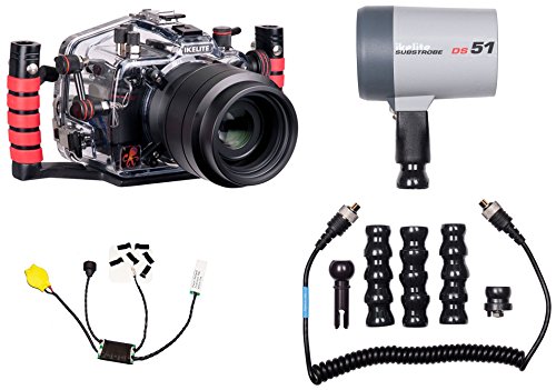 D3200 Nikon Underwater Camera Housing 6801.32 w/ DS51 Flex Strobe Package by Ikelite w/ Free Leak Sensor